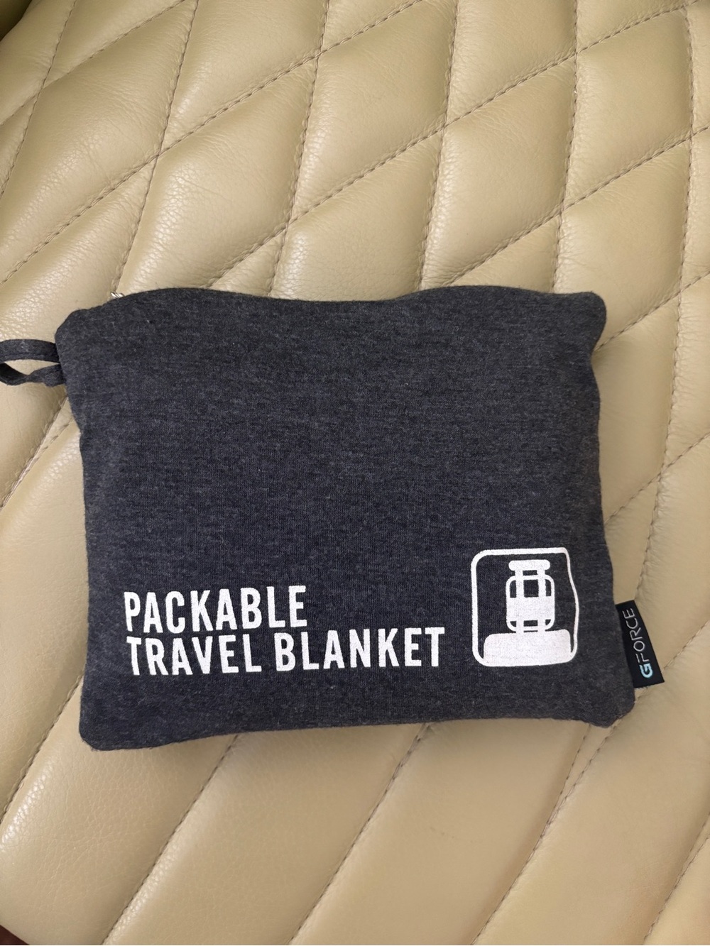 Packable Travel Blanket - NWOT Dark Gray - purchased at airport but never used!